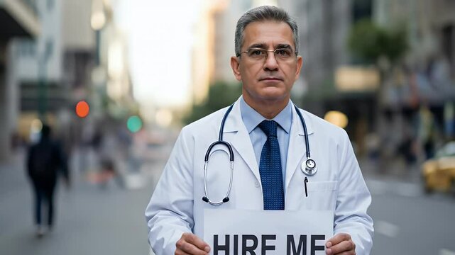 An educated and professional doctor available for work video template.