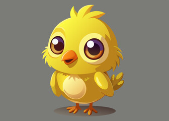 Adorable Yellow Chick Cartoon Illustration for Spring