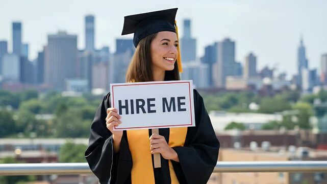 An educated female lawyer available for job video template.