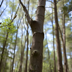 Fototapeta premium Vertical shot of a midwood in Tamarack Nature Center, Minnesota