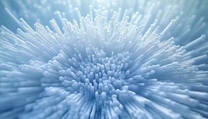 Light Blue Rectangular Pillars in a Radial Pattern on a Bright Background