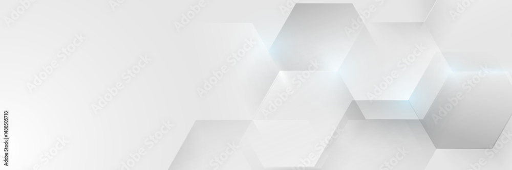 Poster white geometric hexagon abstract background