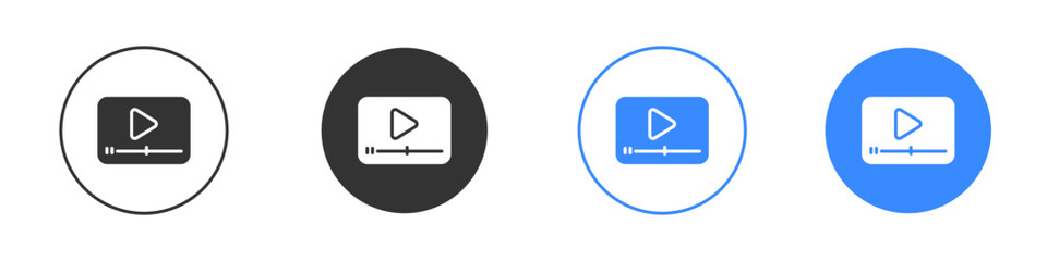 Video tutorial icon editable flat vector illustration concept.