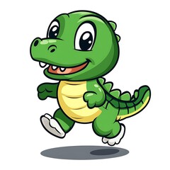 Fototapeta premium cartoon crocodile character walking isolated on a white background