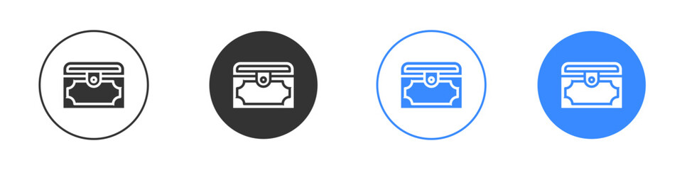 Fototapeta premium Treasure chest icon editable flat vector illustration concept.
