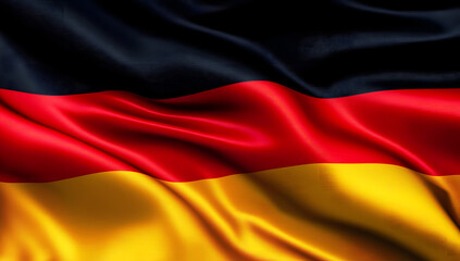 Obraz premium A high-resolution image of the German flag waving proudly. Concept of German national pride and identity.