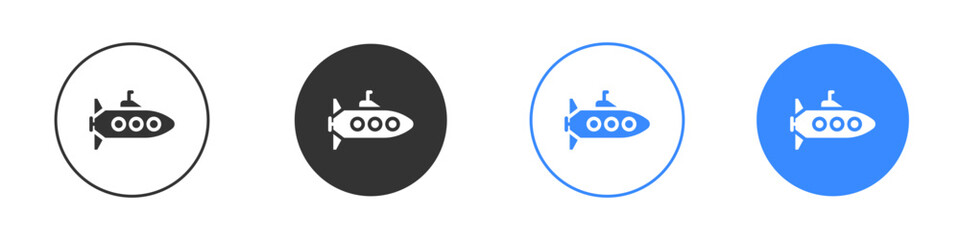 Submarine icon editable flat vector illustration concept.