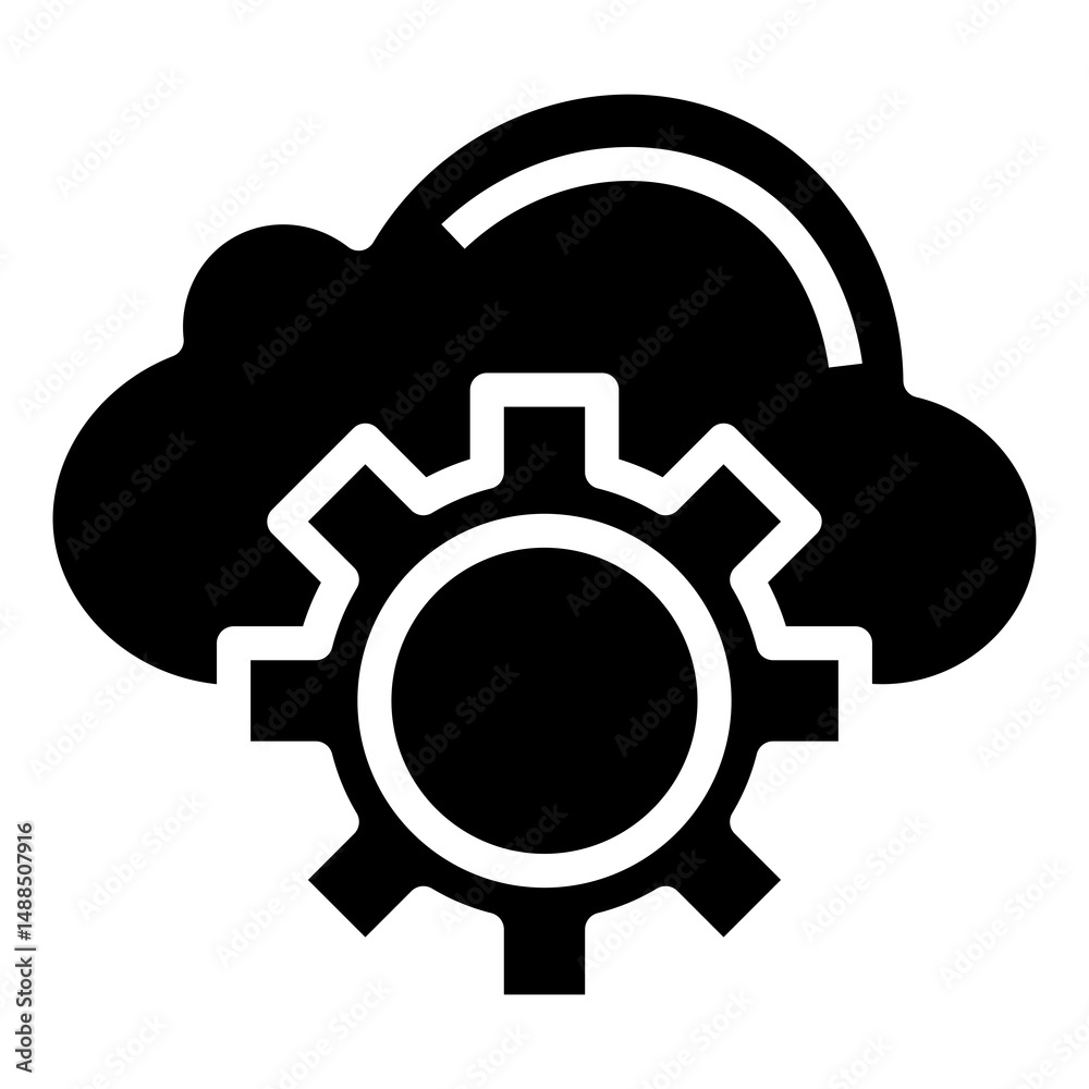 Aufkleber cloud computing icon