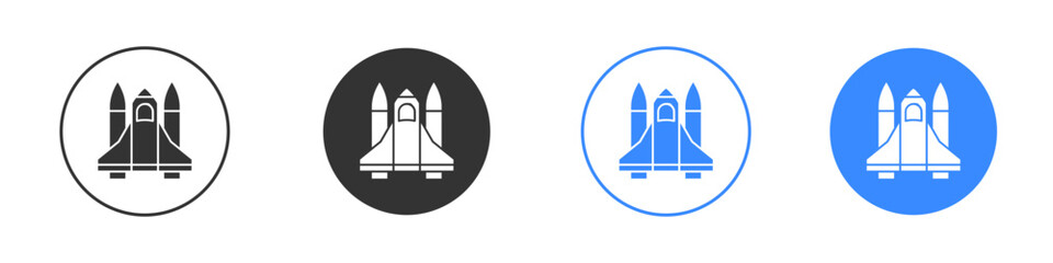 Space shuttle icon editable flat vector illustration concept.