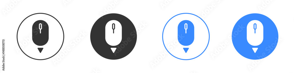 Fototapete Scroll down computer mouse icon editable flat vector illustration concept.