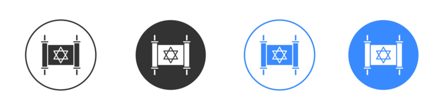 Scroll Torah icon editable flat vector illustration concept.