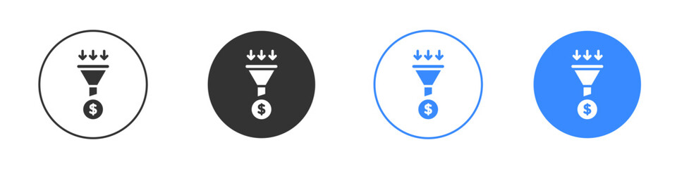 Sales funnel icon editable flat vector illustration concept.