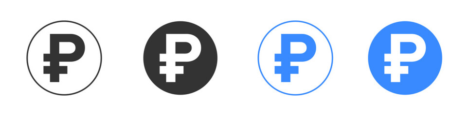 Ruble icon editable flat vector illustration concept.