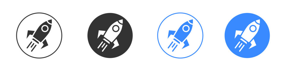 Rocket icon editable flat vector illustration concept.
