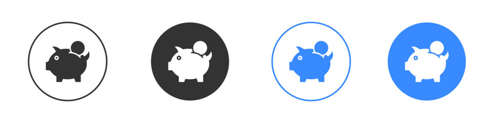 Piggy bank icon editable flat vector illustration concept.