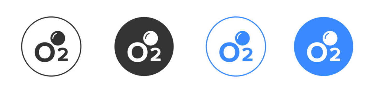 Oxygen O2 icon editable flat vector illustration concept.