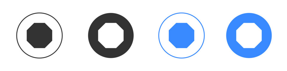 Octagon icon editable flat vector illustration concept.