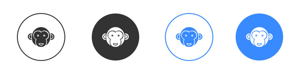 Monkey icon editable flat vector illustration concept.
