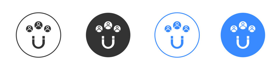 Fototapeta premium Magnet user icon editable flat vector illustration concept.