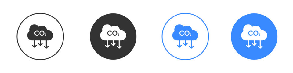 Low carbon dioxide icon editable flat vector illustration concept.