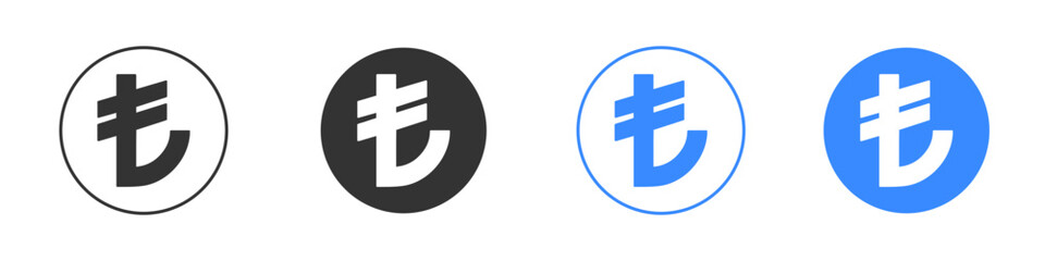 Lira sign icon editable flat vector illustration concept.