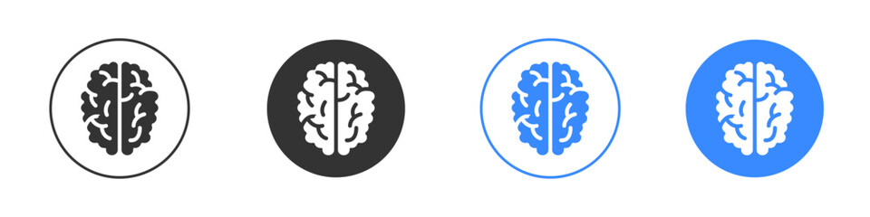 Human brain icon editable flat vector illustration concept.