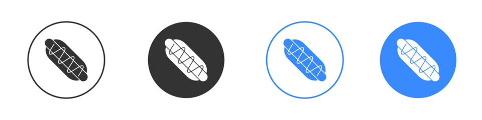 Hotdog icon editable flat vector illustration concept.