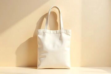 Cream-Colored Tote Bag Mockup Versatile Canvas Tote for Branding and Design