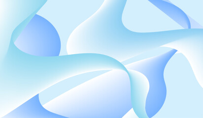 Abstract blue white gradient geometric background. Fluid shapes and colorful graphic design.