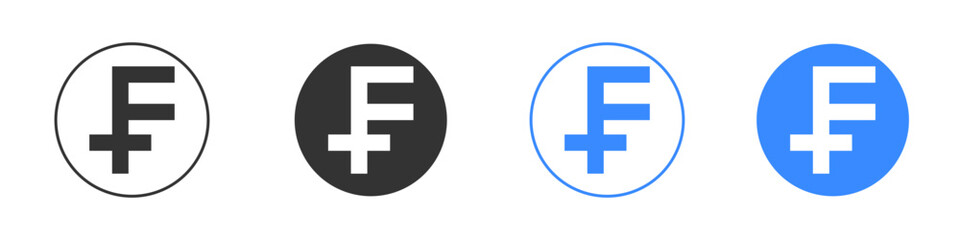 Fototapeta premium Franc sign icon editable flat vector illustration concept.