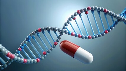 DNA Molecule with Capsule Representation of Genetic Science Concept