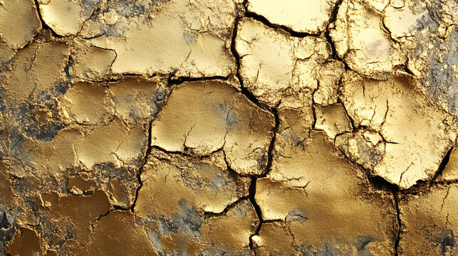 Cracked Gold Texture Background with Rich Metallic Shine and Depth