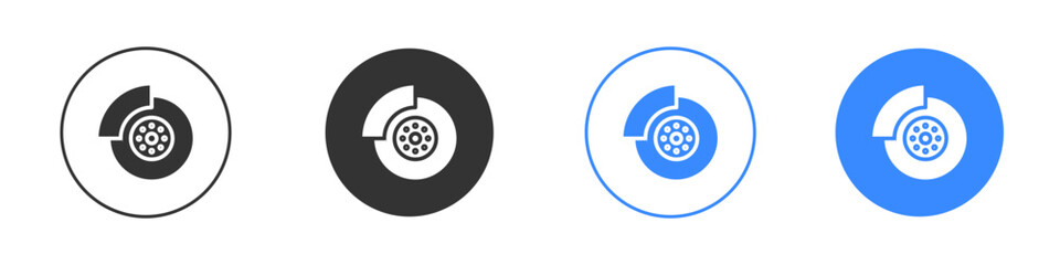 Disk brake icon editable flat vector illustration concept.