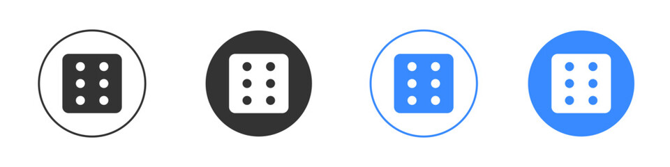 Dice six icon editable flat vector illustration concept.