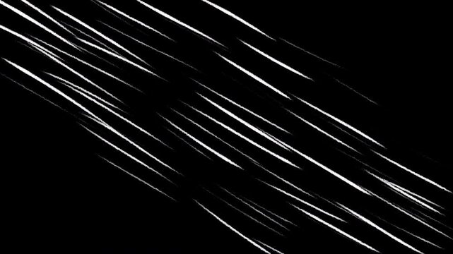 Abstract white Diagonal Speed Lines on black Background. Diagonal line anime manga comic cartoon speed effect animation.