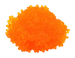 Tobiko flying fish roe close up isolated on transparent background