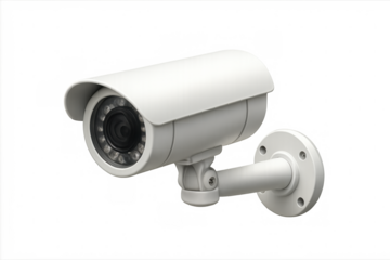 Modern security camera ensuring safety and surveillance, featuring a transparent background for easy integration into various projects