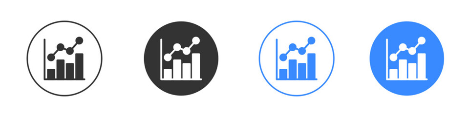 Chart icon editable flat vector illustration concept.