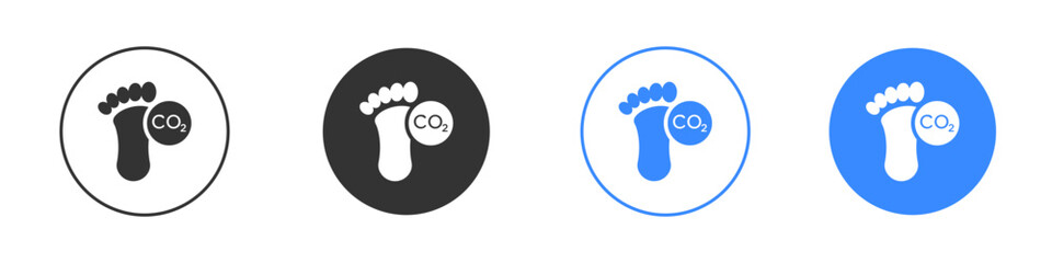 Carbon footprint icon editable flat vector illustration concept.