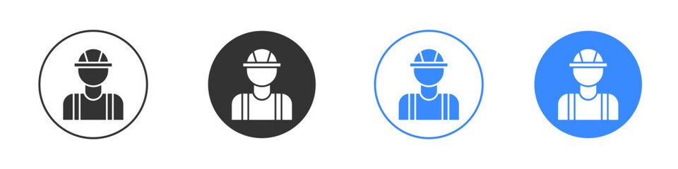 Builder icon editable flat vector illustration concept.