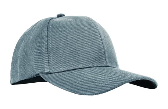 Teal baseball cap on transparent background, ideal for mockups, clothing catalogs, and branding design.