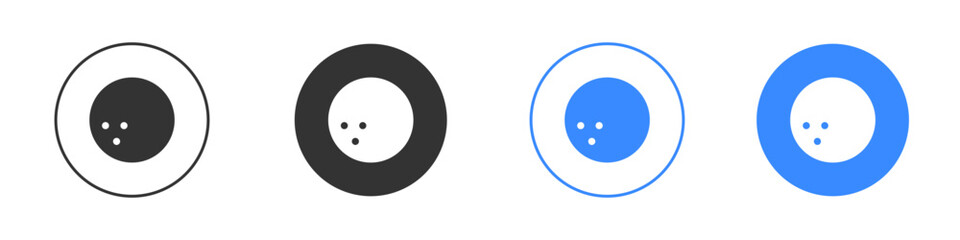 Bowling ball icon editable flat vector illustration concept.