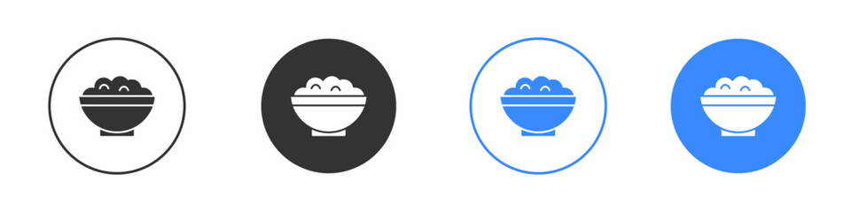 Bowl rice icon editable flat vector illustration concept.