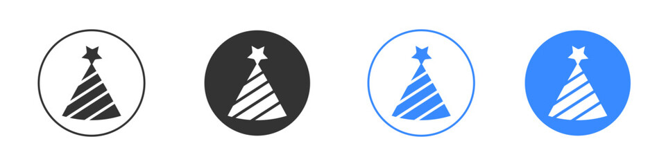 Birthday hat icon editable flat vector illustration concept.