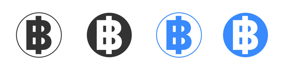 Obraz premium Baht signs editable flat vector illustration concept.