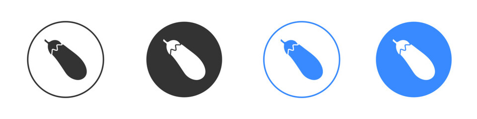 Aubergine icon editable flat vector illustration concept.