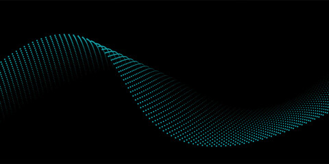 Flowing particles wave pattern colorful gradient blue purple pink isolated on white background. Vector in concept of AI technology, science, music, modern.