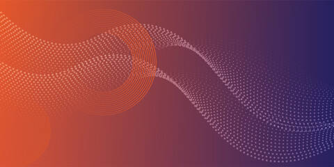 Flowing particles wave pattern colorful gradient blue purple pink isolated on white background. Vector in concept of AI technology, science, music, modern. © Lukman
