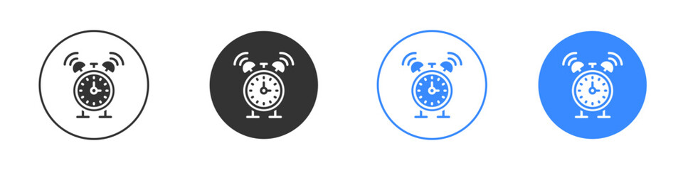 Alarm clock icon editable flat vector illustration concept.