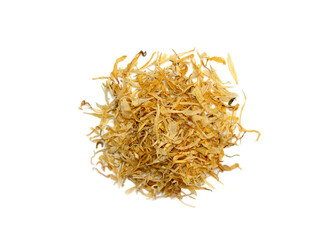 Dried calendula petals on White Background